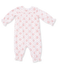 Rose Bow Lattice Smocked Romper