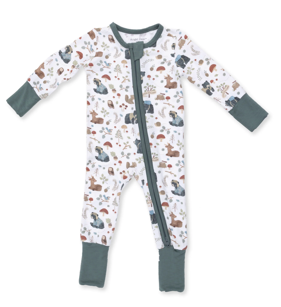 Southern Woodland Animals Green Romper