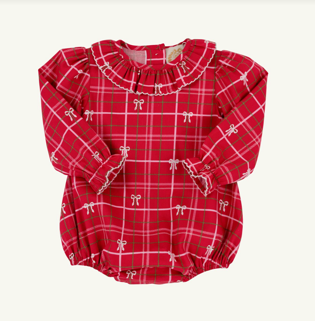 The Beaufort Bonnet Company- Long Sleeve Ramona Ruffle Bubble- Tartan Flannel