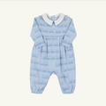 The Beaufort Bonnet Company- Long Sleeve Bradford Romper Blue Choo Choos