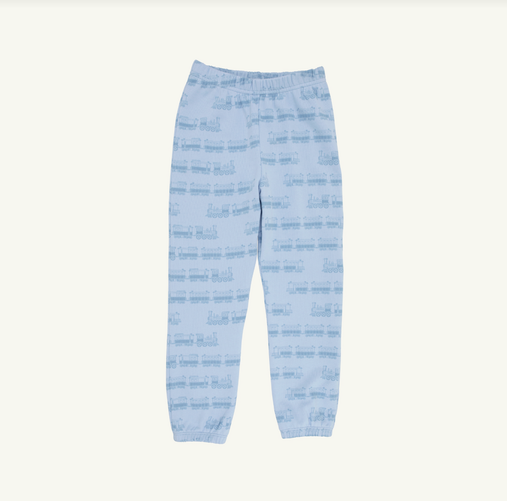 The Beaufort Bonnet Company- Gates Sweeney Sweatpant Blue Choo Choos