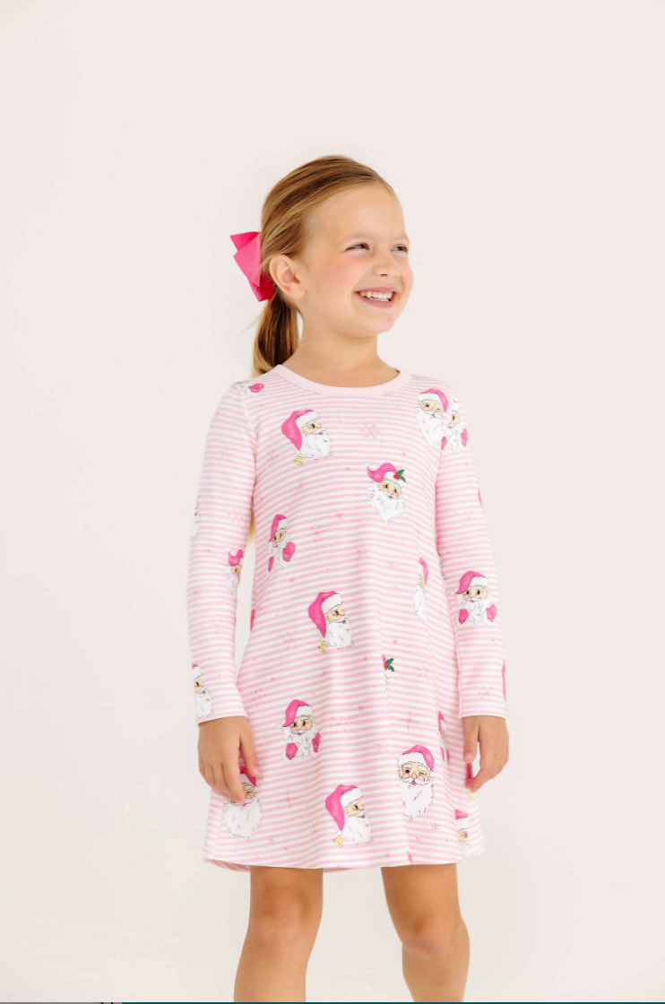 The Beaufort Bonnet Company- Long Sleeve Polly Play Dress Dear Santa