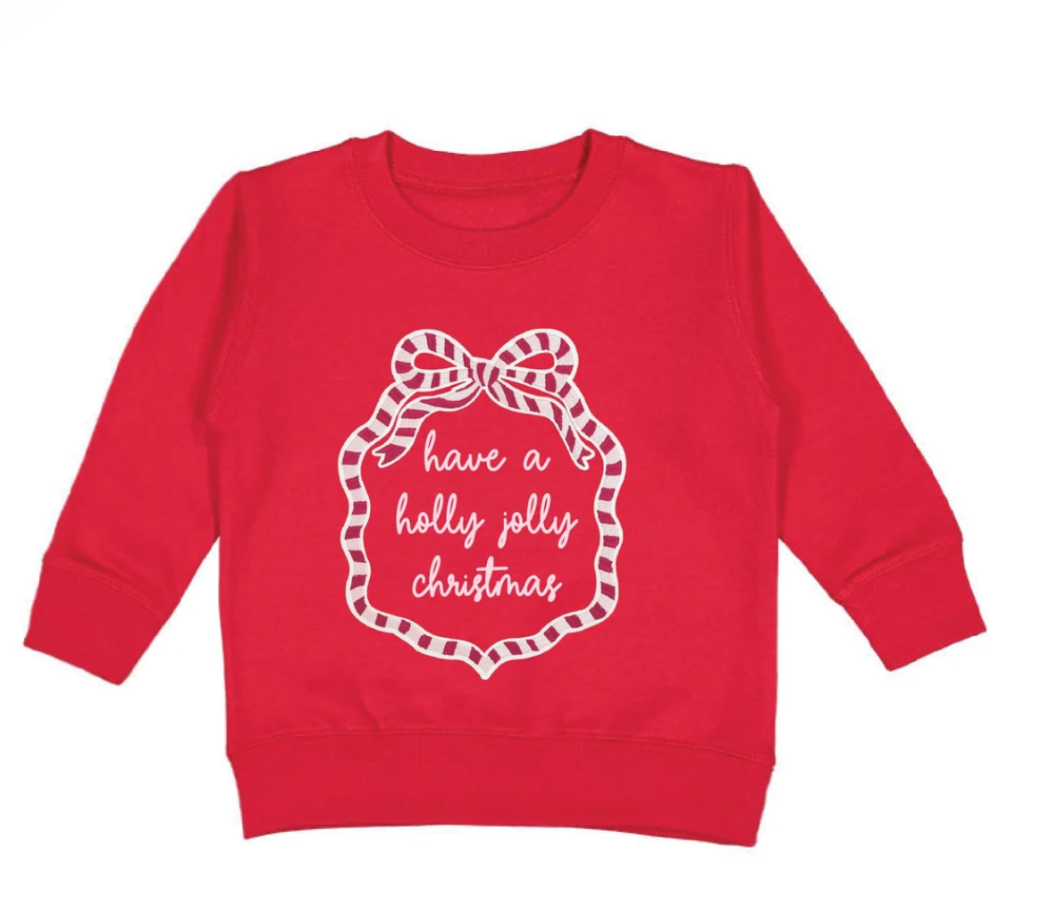 Holly Jolly Christmas  Bow Patch Sweatshirt