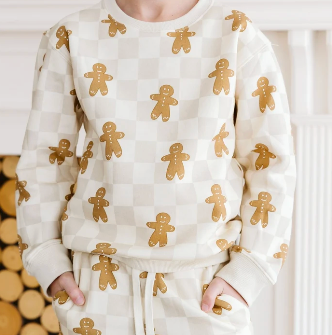Gingerbread Christmas Checkered Sweatshirt