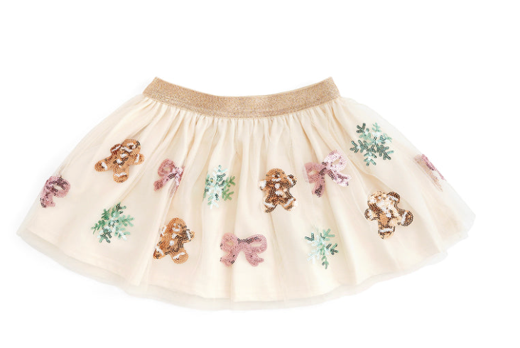 Gingerbread Sequin Christmas Tutu Skirt