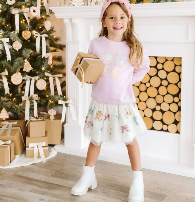 Gingerbread Sequin Christmas Tutu Skirt