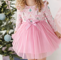 Nutcracker Trellis Christmas Long Sleeve Tutu Dress