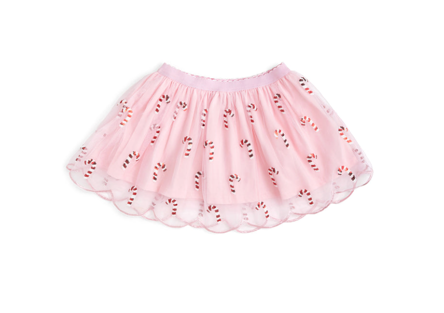 Candy Cane Scalloped Tutu Skirt