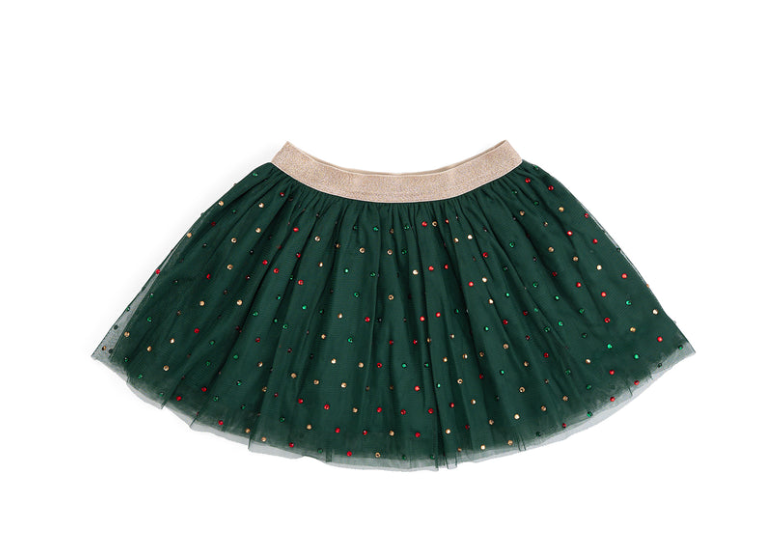 Emerald Rhinestone Christmas Tutu Skirt