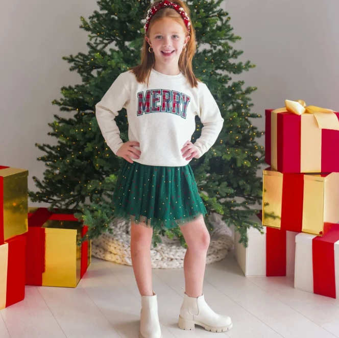 Emerald Rhinestone Christmas Tutu Skirt