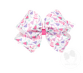 King Birthday Hat Print Grosgrain Hair Bow
