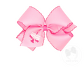 King Birthday Cake Embroidered Moonstitch Edge Hair Bow
