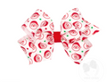 Medium Santa Print Christmas Hair Bow