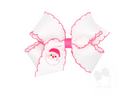 King Moonstitch Pink Santa Embroidery Hair Bow