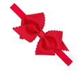 Extra Small Scalloped Edge Grosgrain Hair Bow on Matching Elastic Band