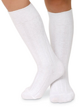 Classic Cable Knee High Socks White