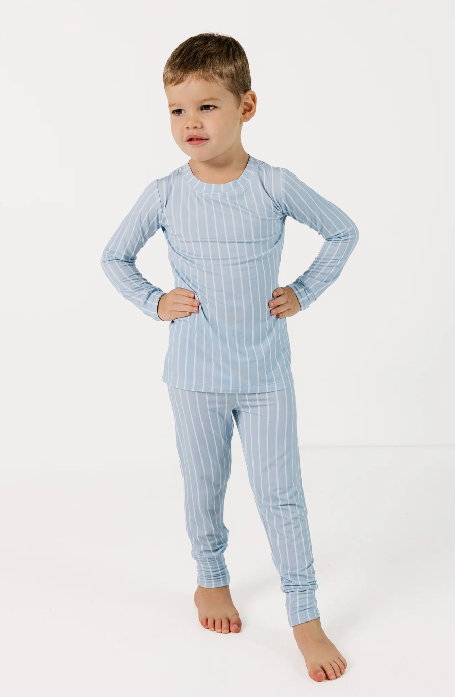 Powder Blue Stripe Two Piece Set