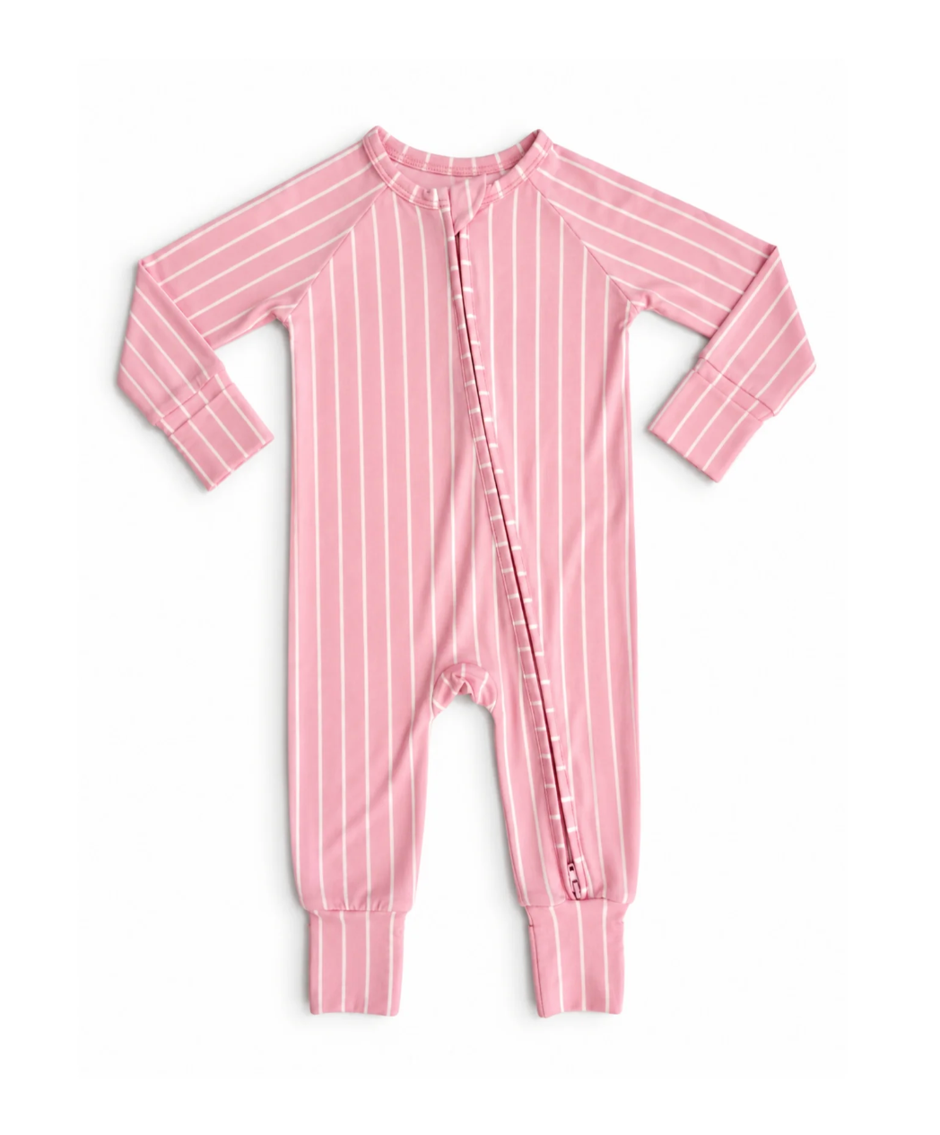 Orchard Pink Stripe Zipper Romper