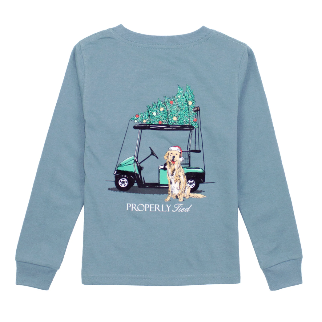 Boys Santa's Caddy LS Steel Blue