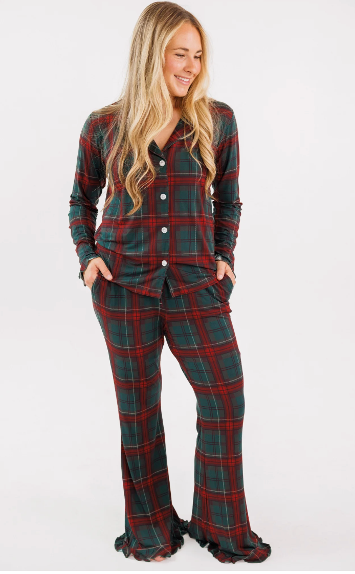 Holiday Heritage Plaid Women's Long Sleeve Ruffle Set