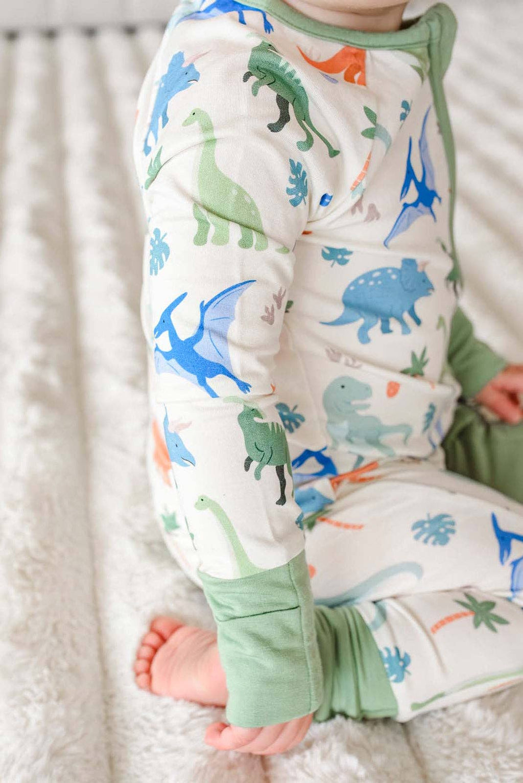 Convertible Bamboo Zip Romper | Little Fossil Neutral