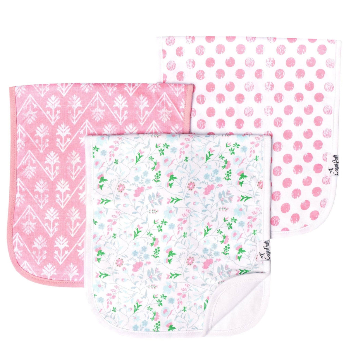 3 Pack Premium Burp Cloths - Claire