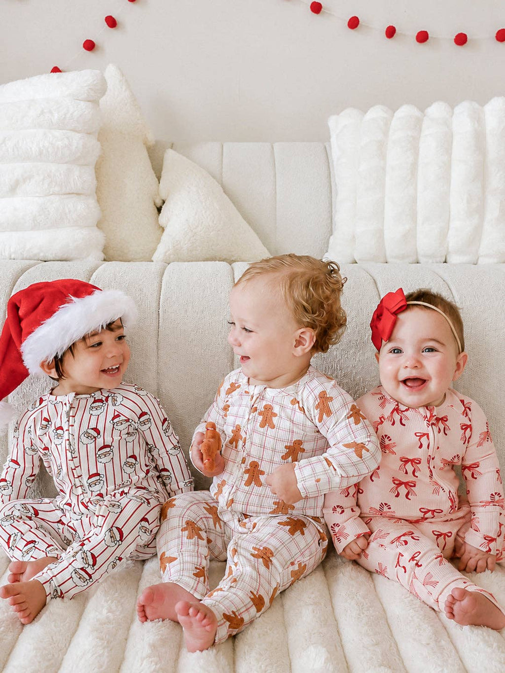 Christmas Bamboo Waffle Convertible Zipper Romper | Gingersnap