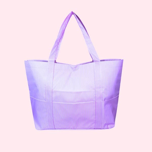 Lilac Preppy Stripe  Big Mama Tote