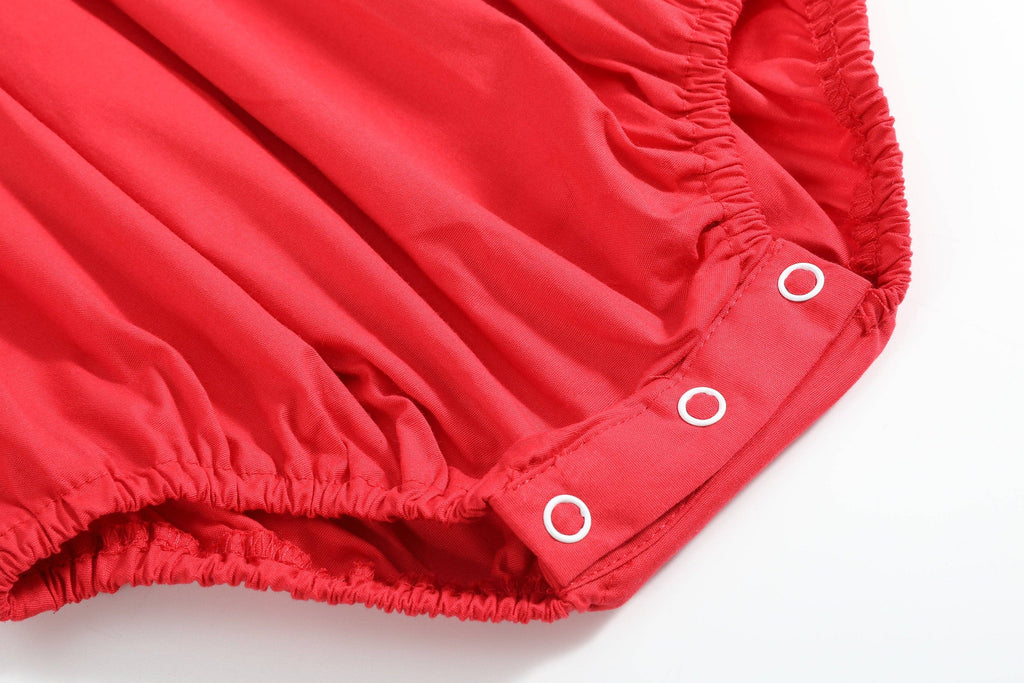 Red Santa Smocked Ruffle Romper