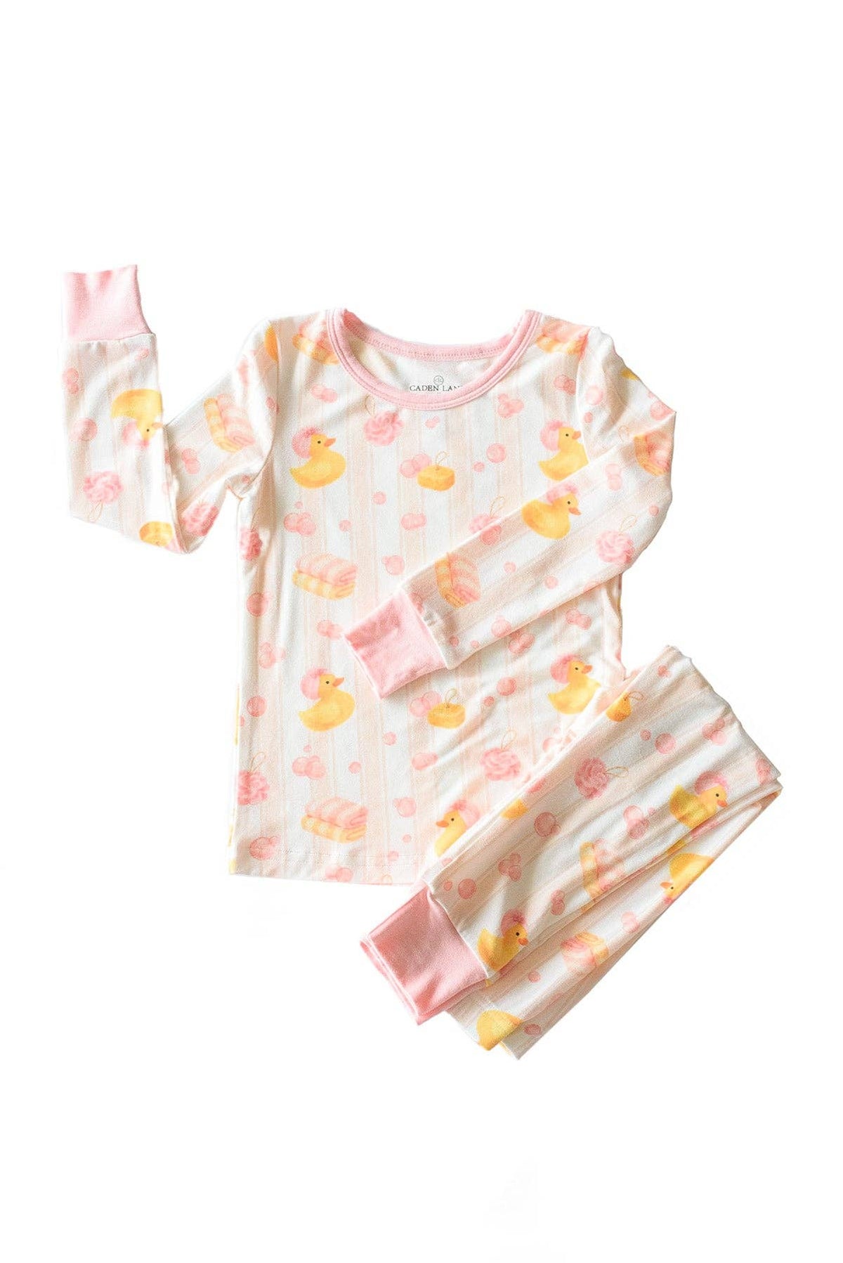 Two-Piece Bamboo Pajama Set | Bubble Duckies Pink