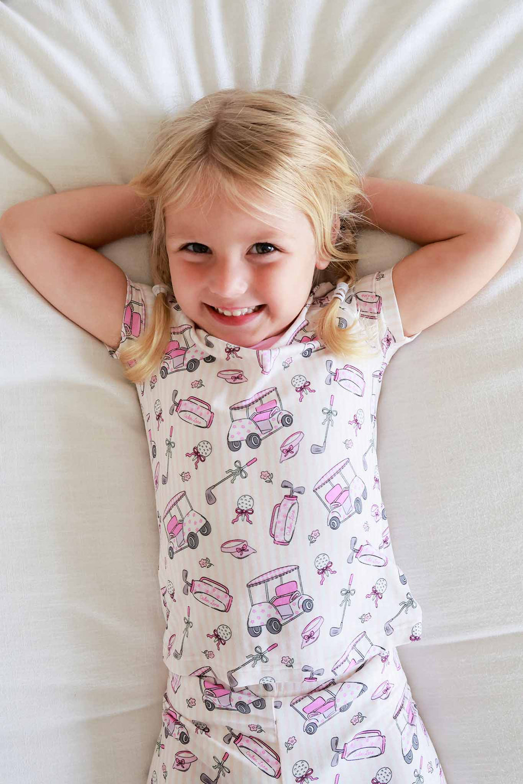 Two-Piece Bamboo Pajama Set | Caddie Crew Pink