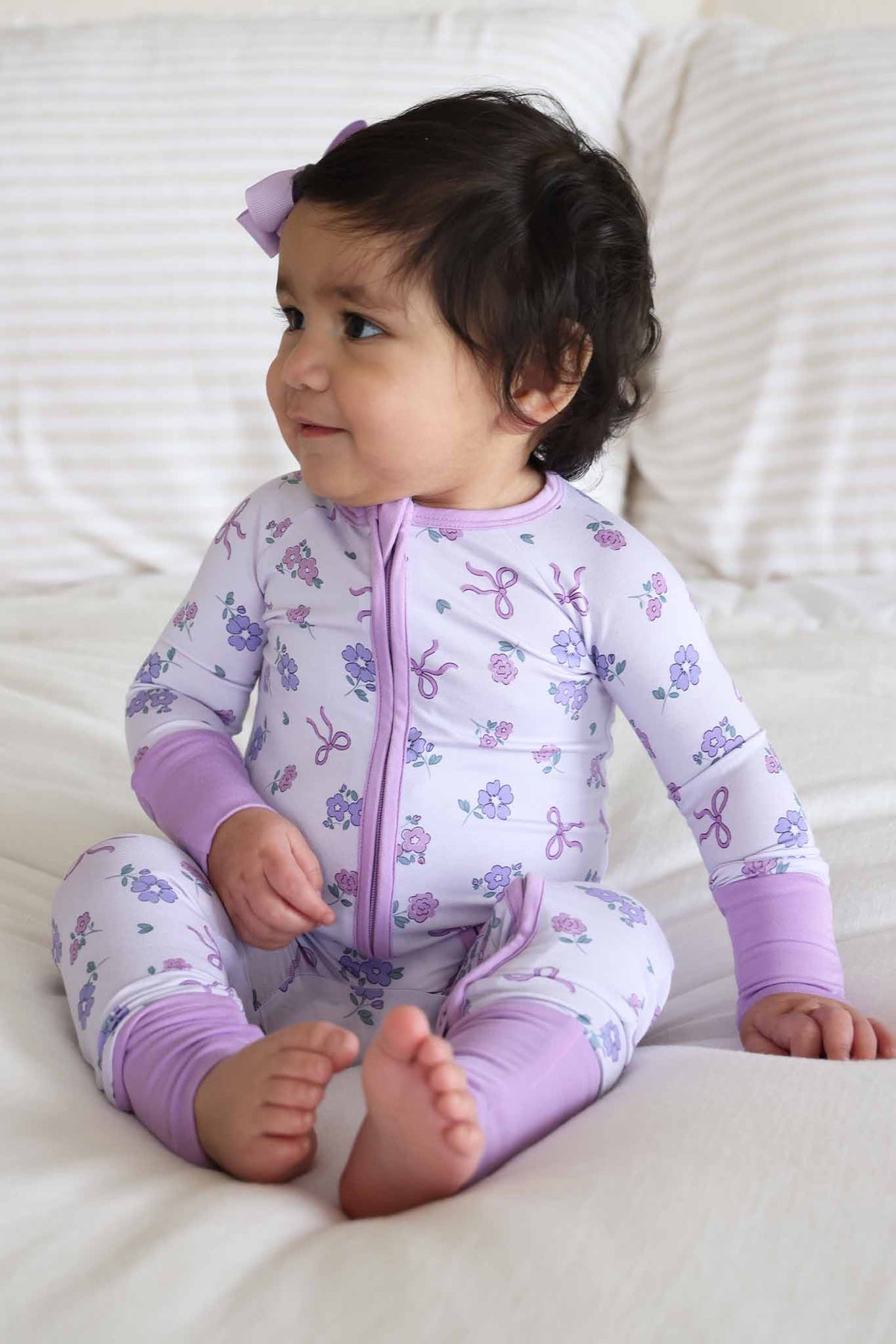 Ribbon & Roses Convertible Zip Romper | Purple