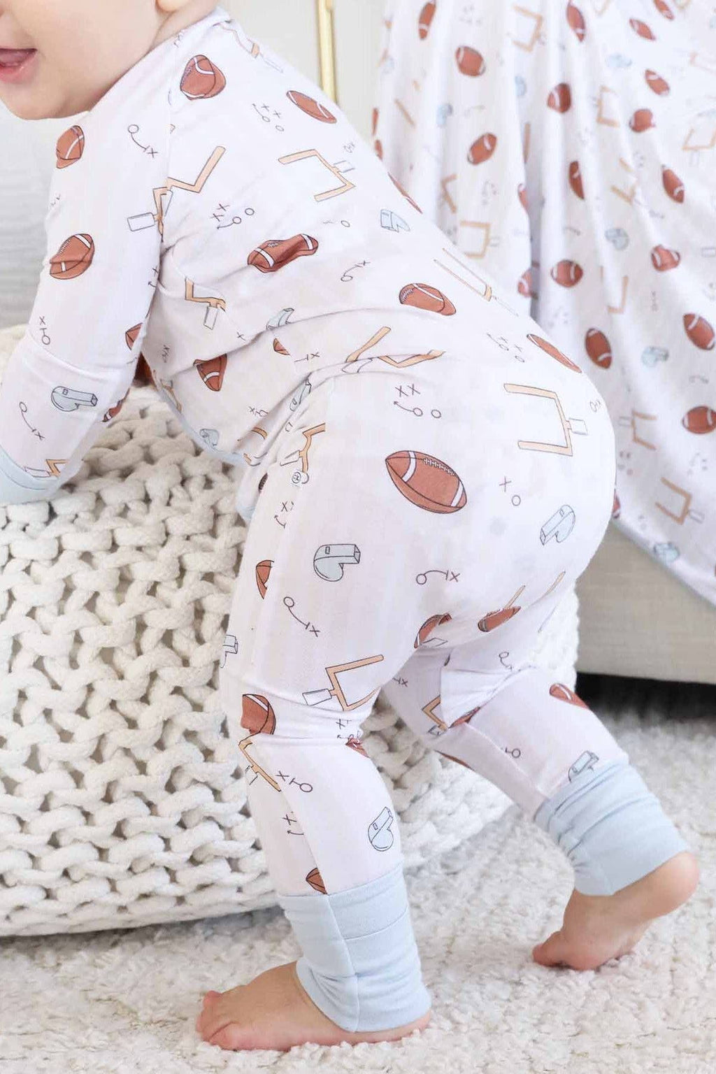 Tiny Touchdowns Convertible Zip Romper | Neutral