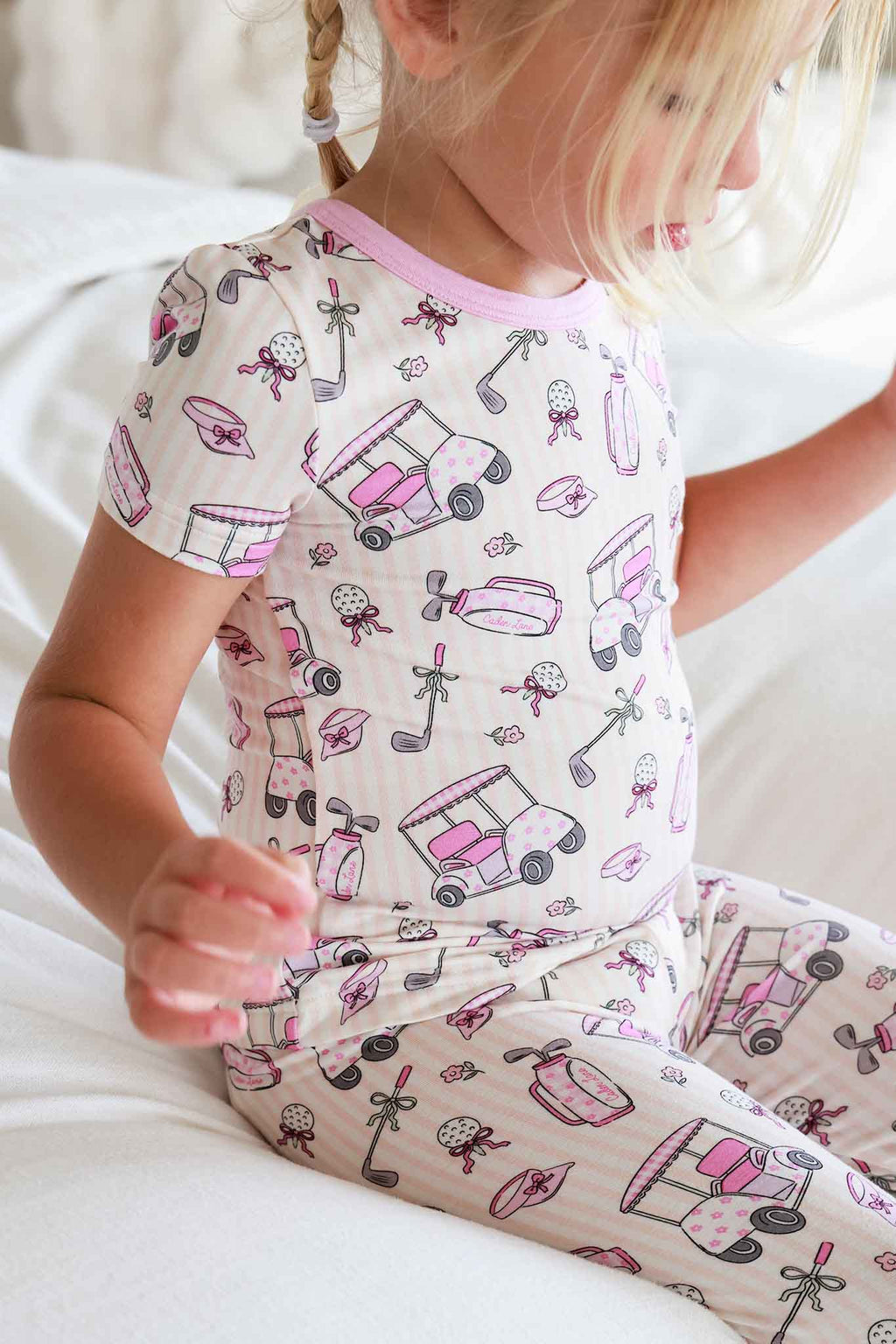 Two-Piece Bamboo Pajama Set | Caddie Crew Pink