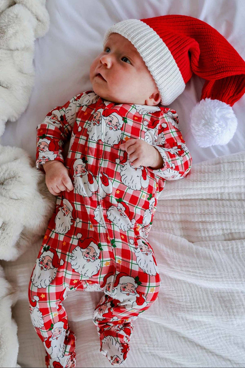 Christmas Zipper Footie | Cozy Claus