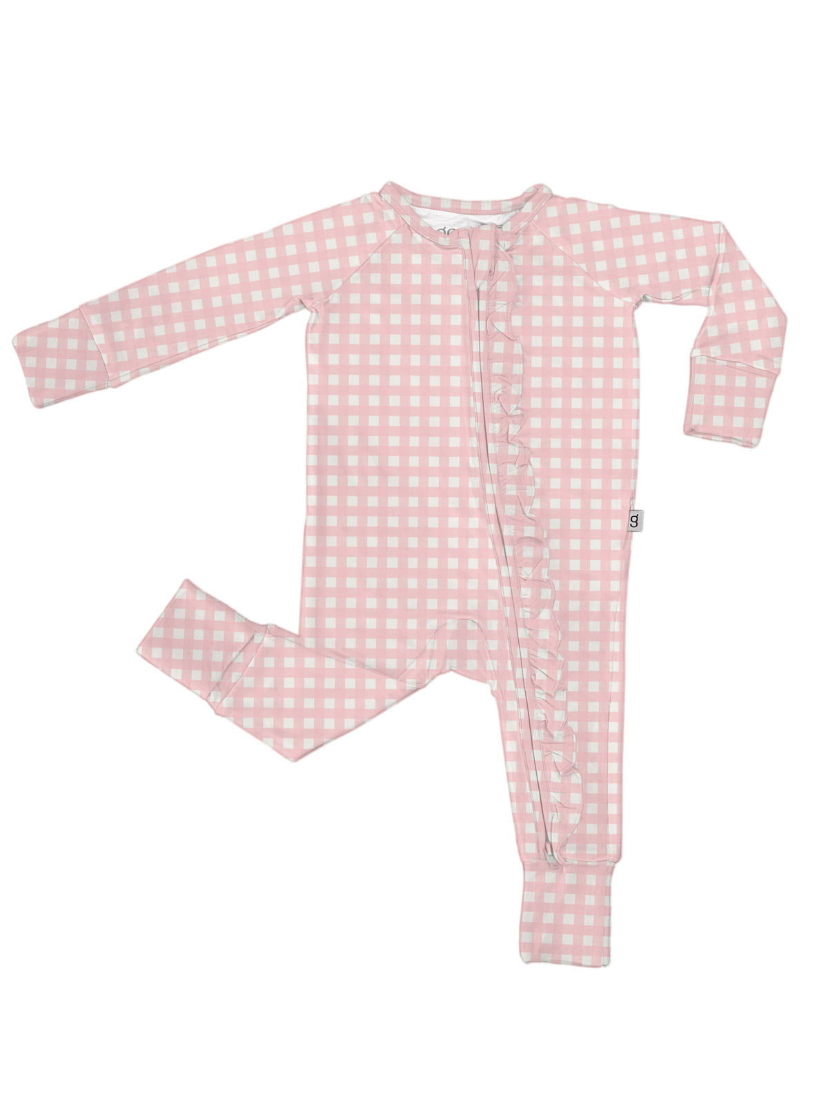 Pink Gingham Convertible Zip with Ruffles