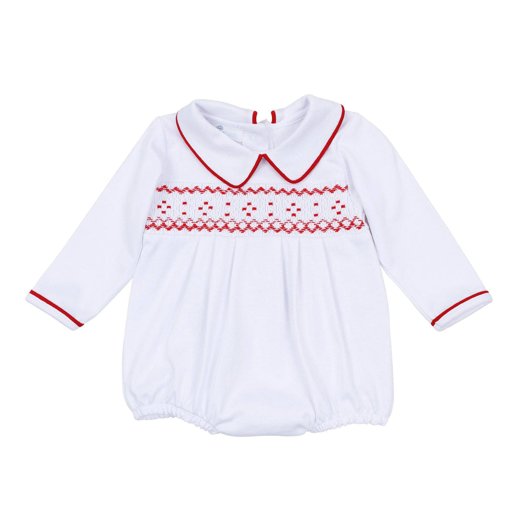 Henry Smocked Long Sleeve Boy Bubble