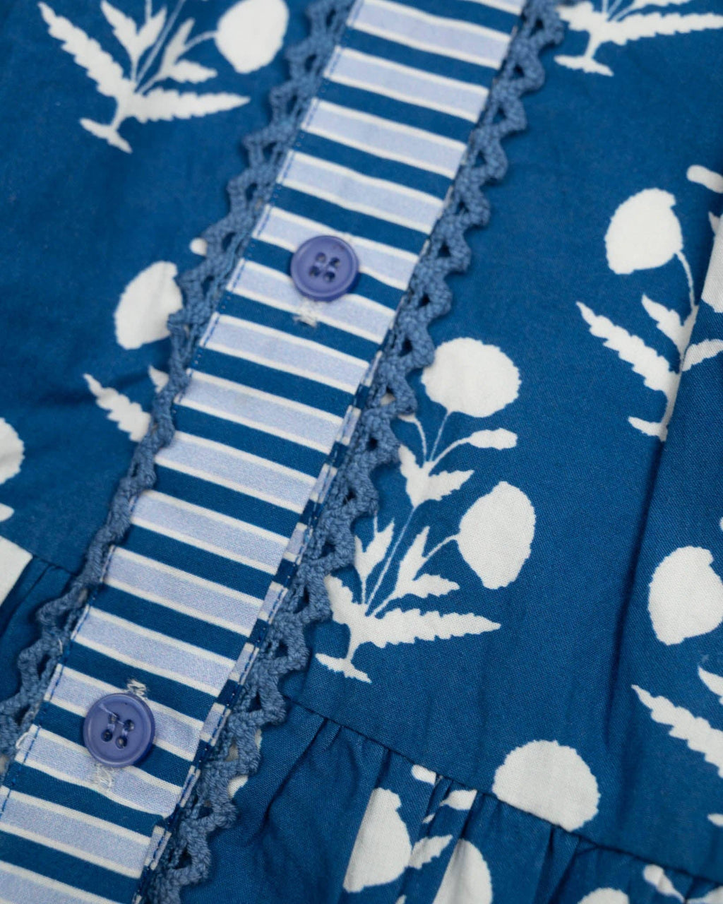 Midnight Bloom Block Print Dress