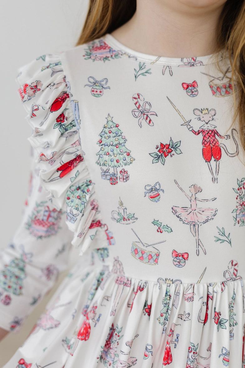 Mila & Rose- Clara's Christmas Ruffle Twirl Dress