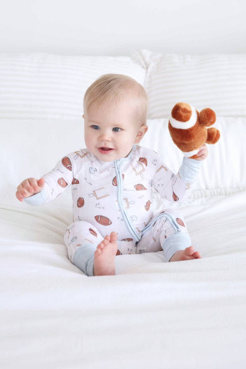 Tiny Touchdowns Convertible Zip Romper | Neutral