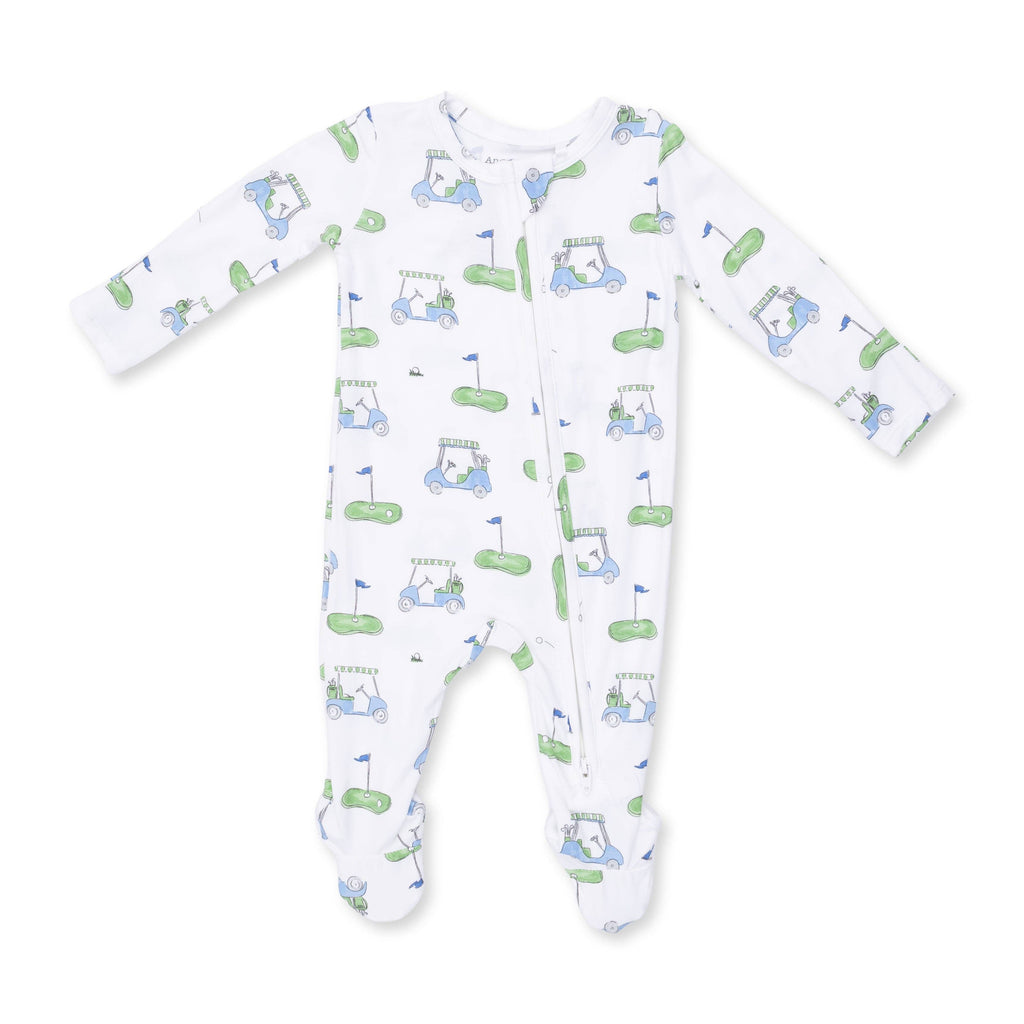 Golf Carts Blue - 2 Way Zipper Footie