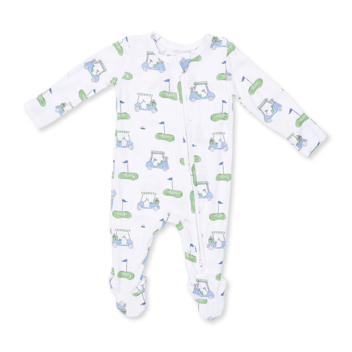 Golf Carts Blue - 2 Way Zipper Footie