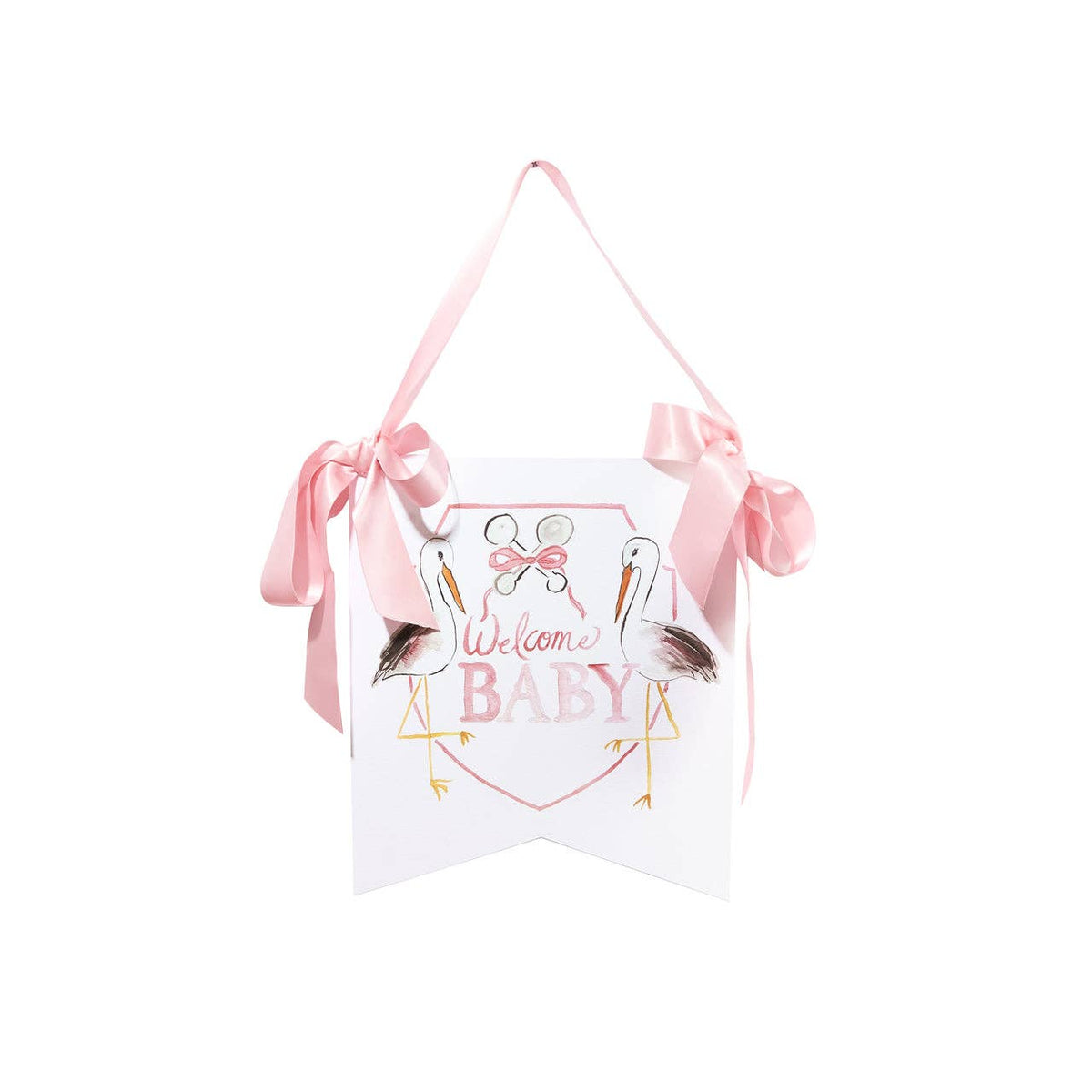 "Welcome Baby" Stork Hanger