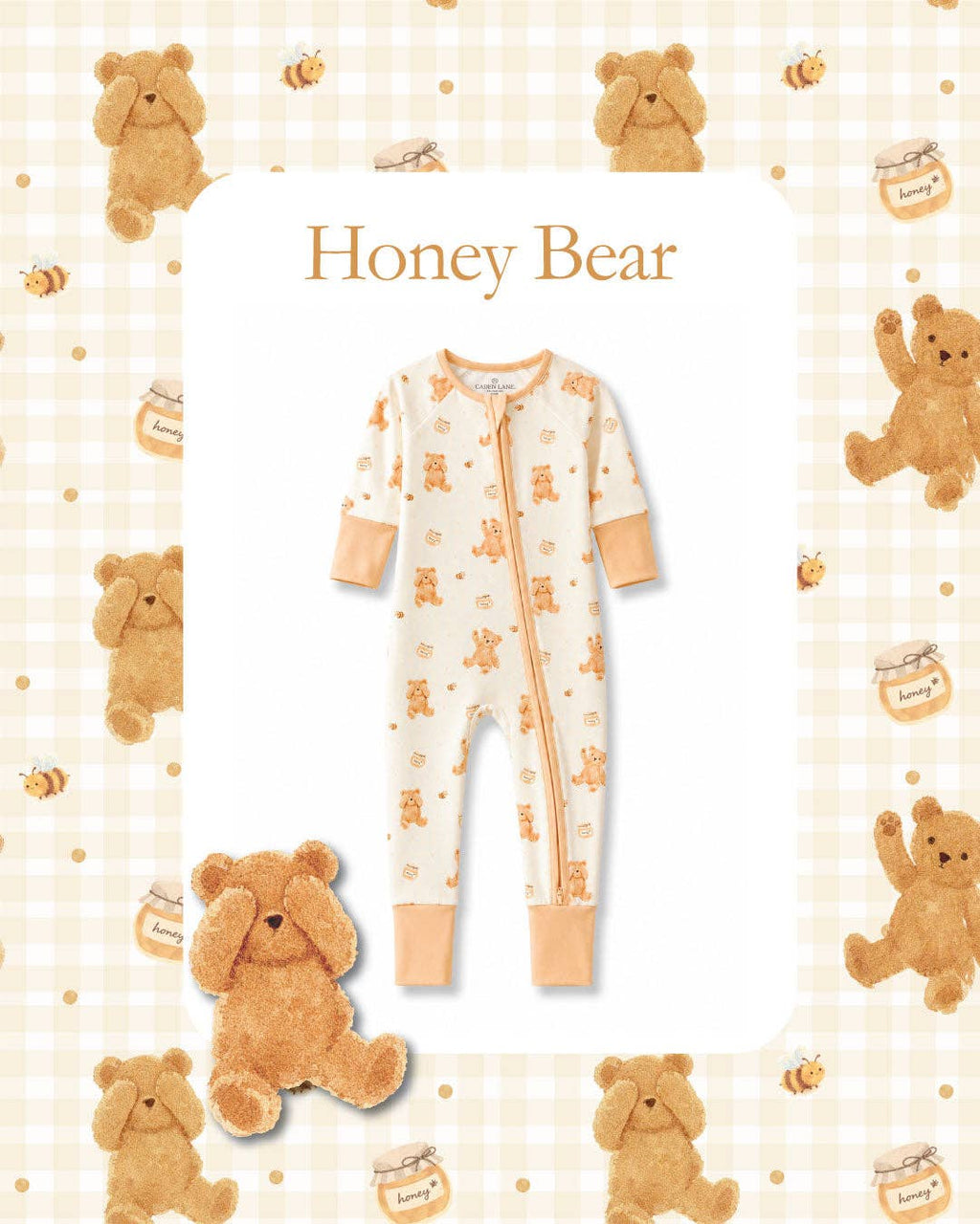 Convertible Bamboo Zip Romper | Honey Bear