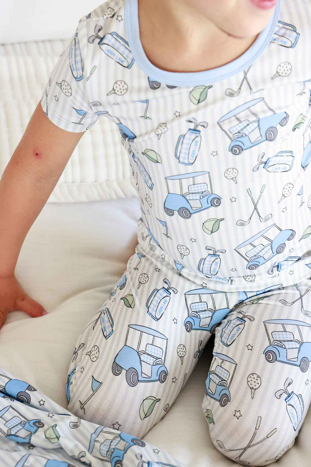 Two-Piece Bamboo Pajama Set | Caddie Crew Blue