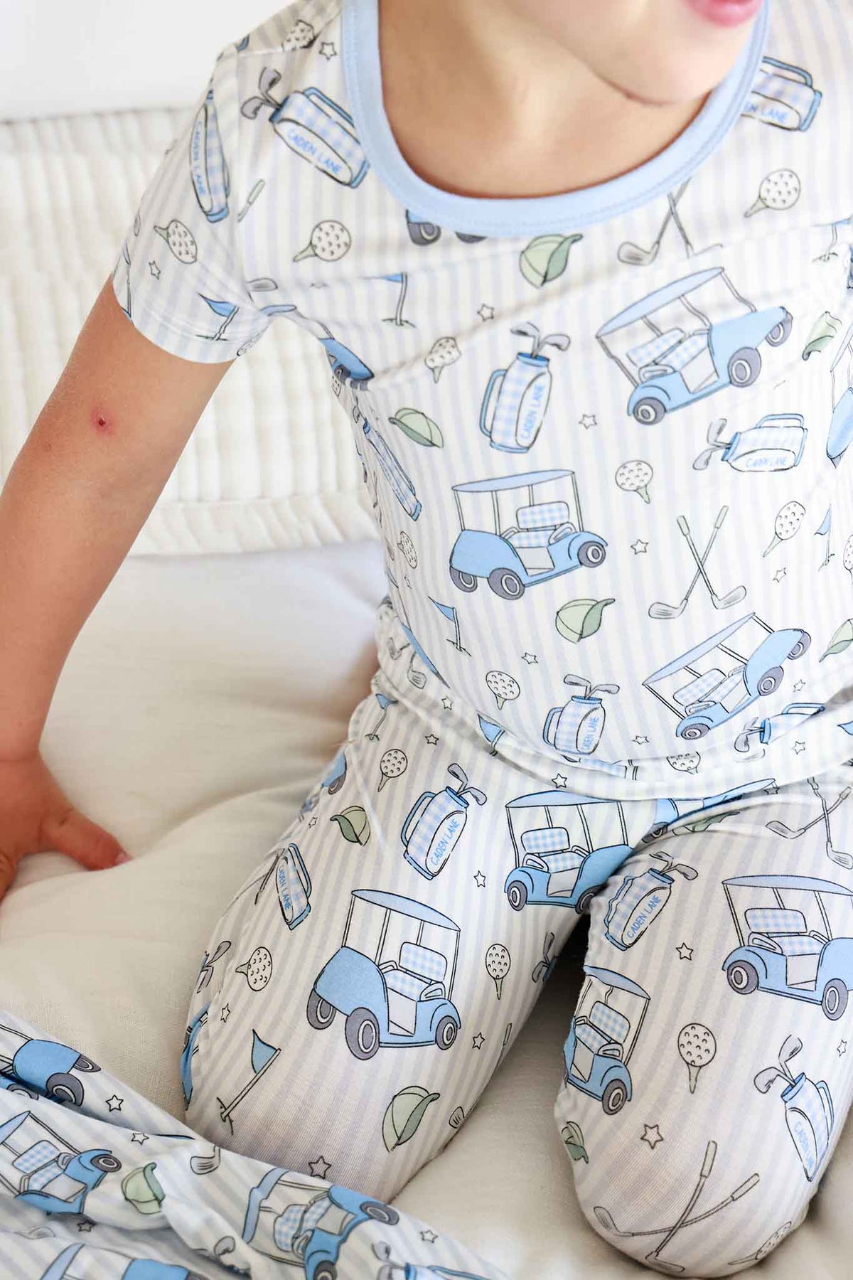 Two-Piece Bamboo Pajama Set | Caddie Crew Blue