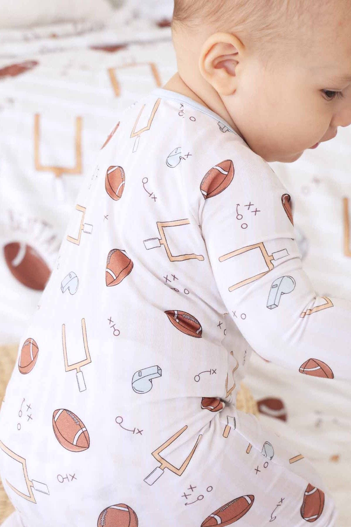 Tiny Touchdowns Convertible Zip Romper | Neutral