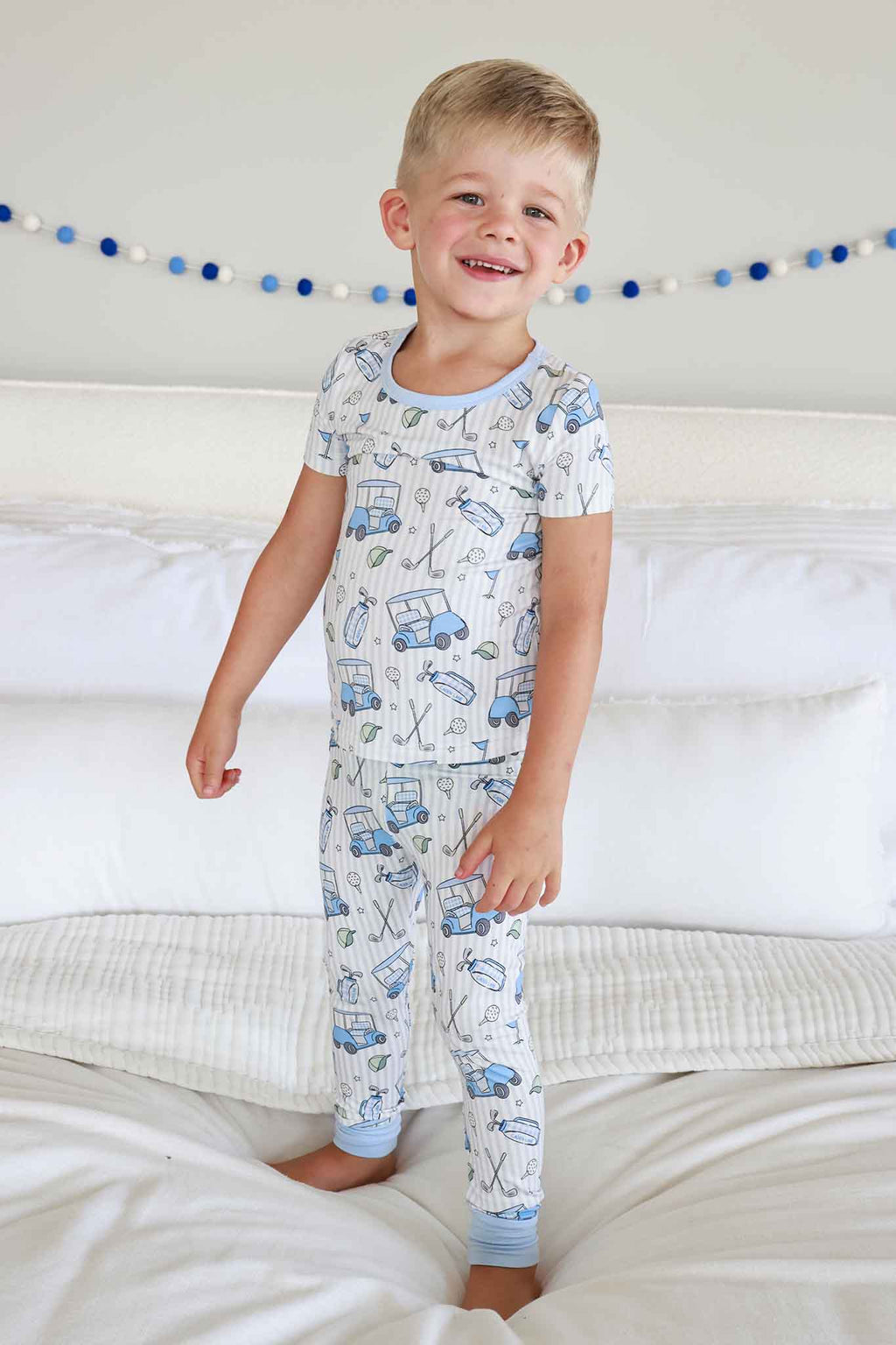 Two-Piece Bamboo Pajama Set | Caddie Crew Blue