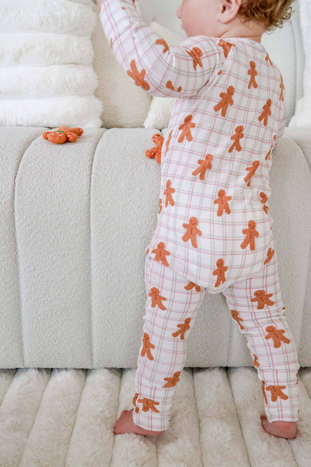 Christmas Bamboo Waffle Convertible Zipper Romper | Gingersnap