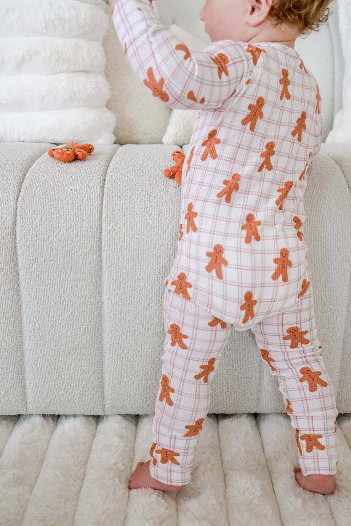 Christmas Bamboo Waffle Convertible Zipper Romper | Gingersnap
